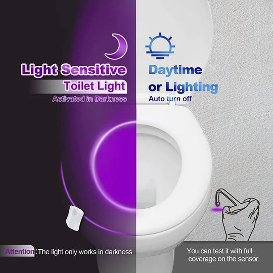 16 Colors Toilet Night Light Motion Sensor Lights Washroom Backlight LED Lamp Toilet Bowl Lighting for Bathroom Decoration