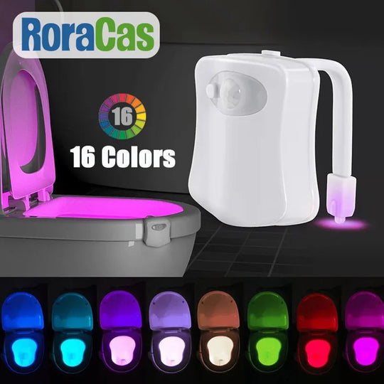 16 Colors Toilet Night Light Motion Sensor Lights Washroom Backlight LED Lamp Toilet Bowl Lighting for Bathroom Decoration