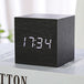 Wooden Digital Alarm Clock with Temperature Cube, Art Ornaments, Decoration Supplies, USB/AAA Powered, Electronic Desktop Clocks