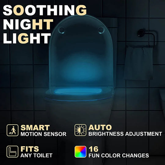 16 Colors Toilet Night Light Motion Sensor Lights Washroom Backlight LED Lamp Toilet Bowl Lighting for Bathroom Decoration