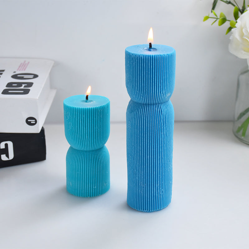 Cylindrical Tall Pillar Candle Molds Ribbed Aesthetic Twist Silicone Mould Geometric Abstract Decora Mold Gifts Craft Home Decor