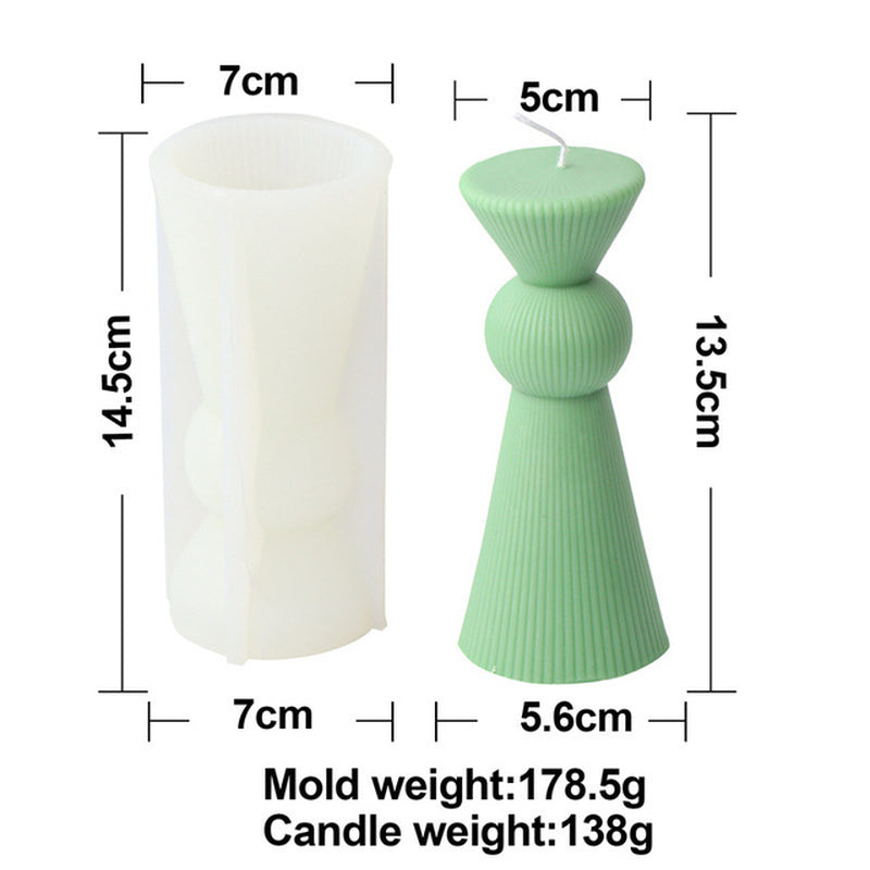 Cylindrical Tall Pillar Candle Molds Ribbed Aesthetic Twist Silicone Mould Geometric Abstract Decora Mold Gifts Craft Home Decor